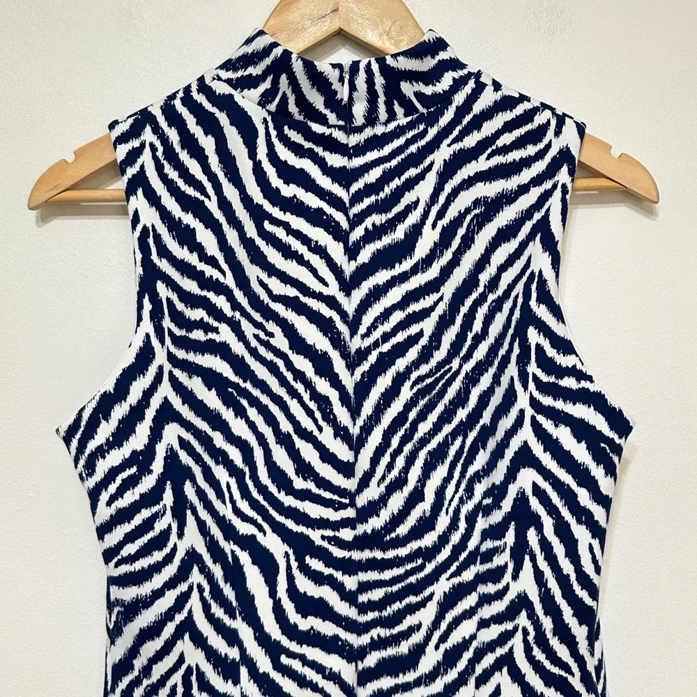 J.‎ McLaughlin Delaney Montego Sheath Dress Large Navy Zebra Scuba Sleeveless